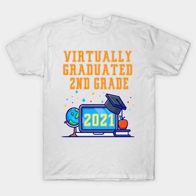 Kids Virtually Graduated 2nd Grade in 2021 T-Shirt by artbypond